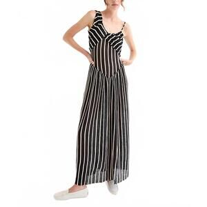 NEW TACH striped knitted maxi dress in ikia black